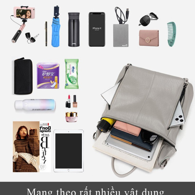 Balo da khóa ngang hai phong cách